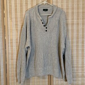 Club Room Mens XL Beige‎ Henley Collar Button Fisherman Coastal Preppy Cabincore